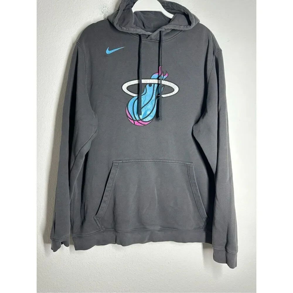 Mens Nike RARE Miami Vice Heat Hoodie Sweatshirt Black Pink City Size XXL Notes